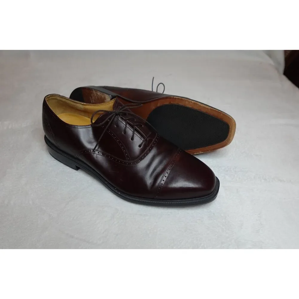 Rockport Men's 12M Brown Leather Cap Toe Comfort Oxford Dress Shoes APM1141E